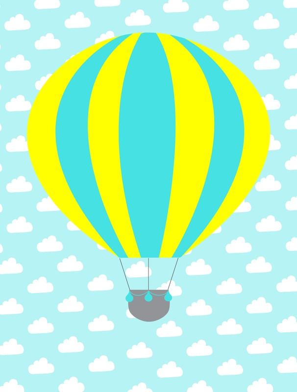 BALÃO MENINO TURQUESA C AMARELO