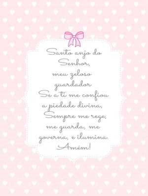 ORAÇÃO ANJO DA GUARDA DECOR MENINA