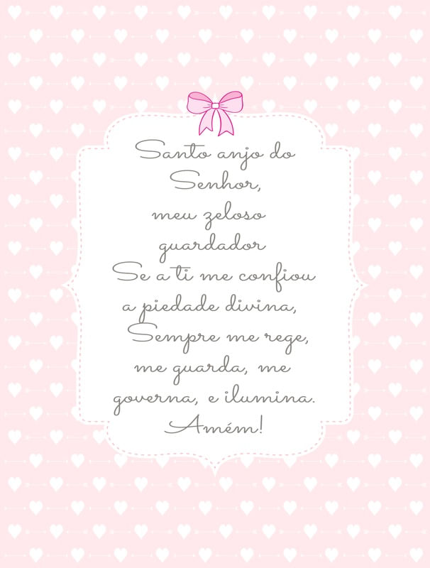 ORAÇÃO ANJO DA GUARDA DECOR MENINA