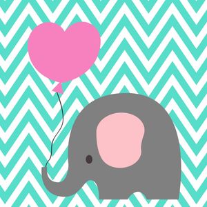 ELEFANTE COM BALÃO ROSA