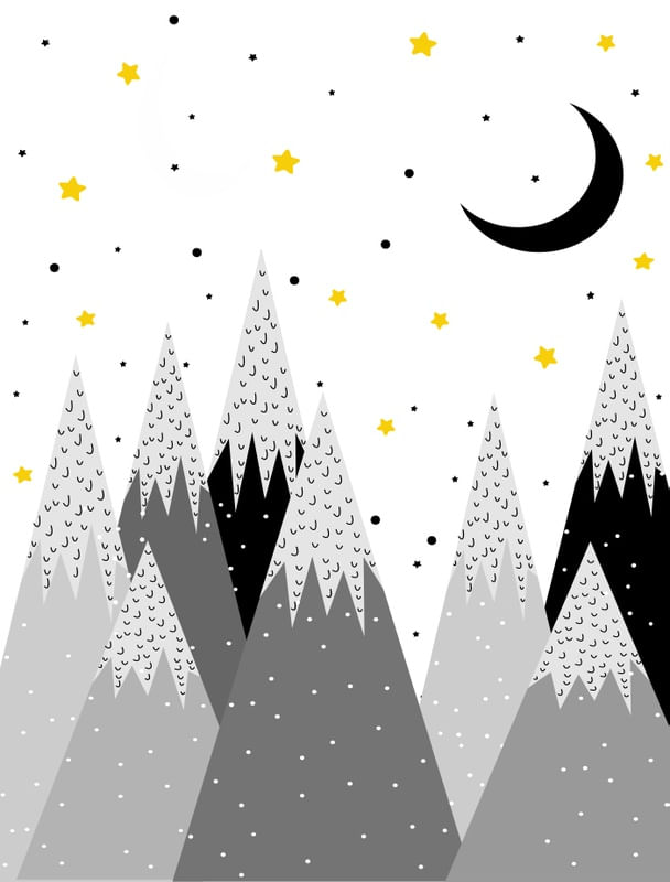 MONTANHAS E LUA ESCANDINAVA