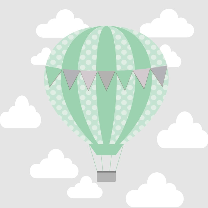 BALÃO VERDE NUVENS MENINO