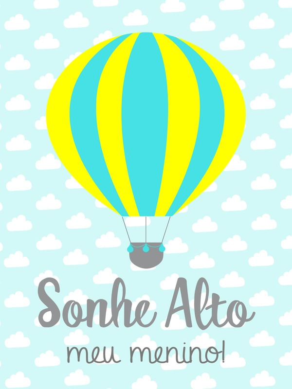 ARTE MENINO BALÃO SONHE ALTO