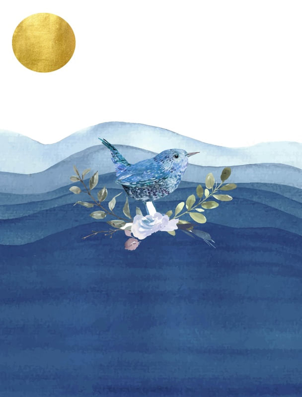 ARTE PASSARINHO AQUARELA