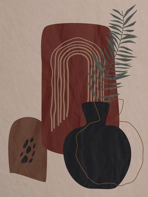 ABSTRATO PLANTA E VASO