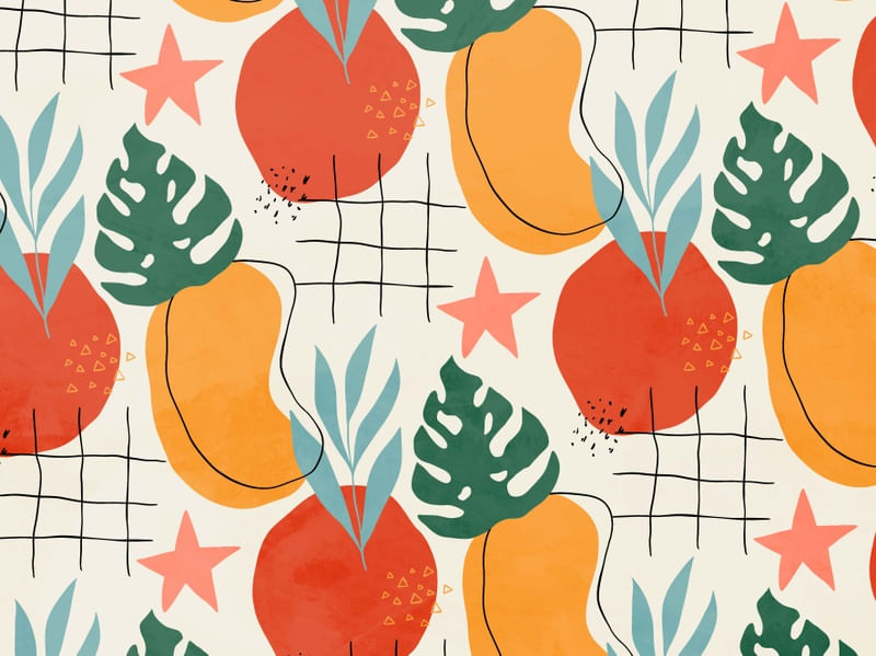 ABSTRATO SHAPES E FOLHAS