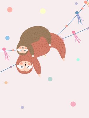 PREGUIÇA MAMÃE E BEBÊ