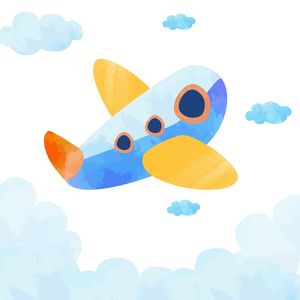 AVIÃO AQUARELA MENINO
