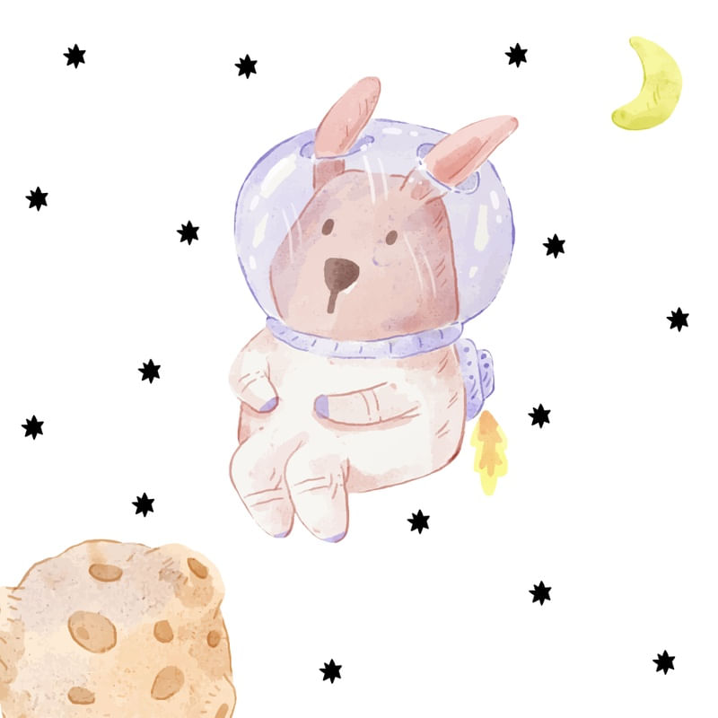 ARTE COELHINHO ASTRONAUTA