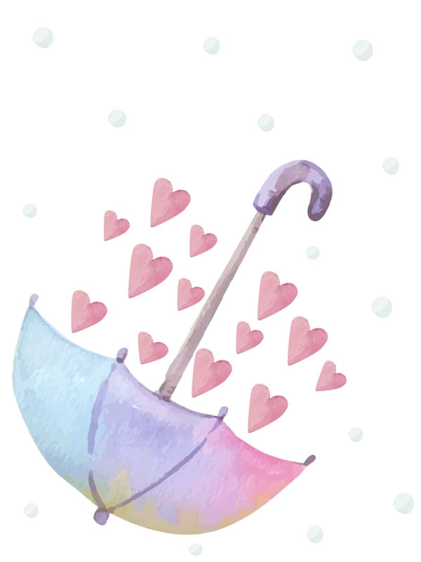 AQUARELA GUARDA CHUVA DE AMOR