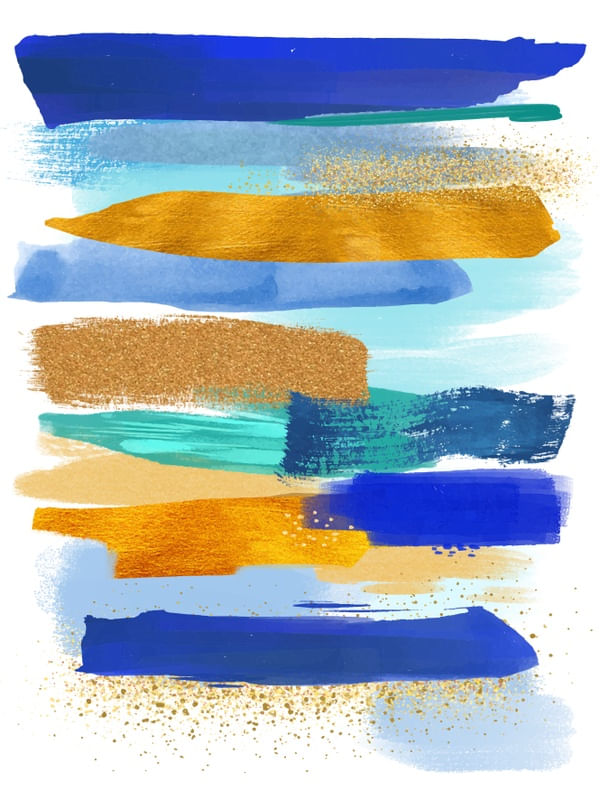 BLUSHES BLUE AND GOLD