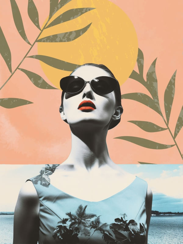 VINTAGE ART TROPICAL WOMAN