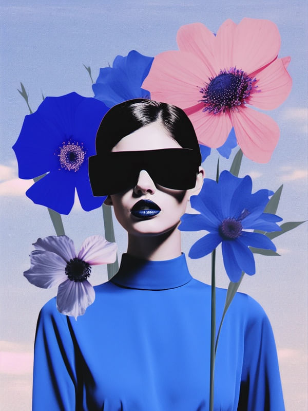 VINTAGE ART BLUE WOMAN