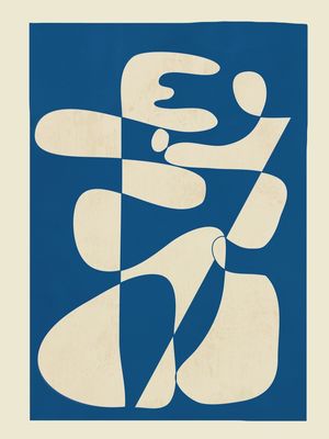 MODERN ABSTRACT DEPTH COBALT