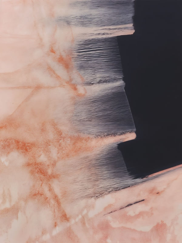 FROM ABOVE II - ABSTRATO CONTEMPORÂNEO EM ROSA LARANJA E PRETO BY AI