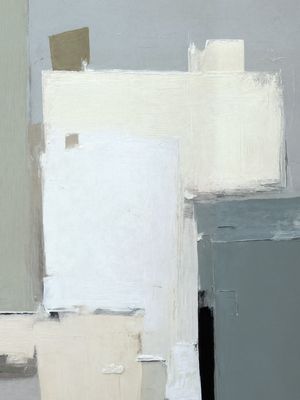 THROUGH THE HAZE - ABSTRATO GEOMÉTRICO CINZA BY AI
