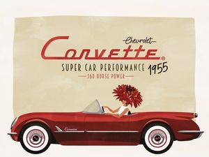 T10 CORVETTE 1955 FLORAL - CHEVROLET 100 ANOS