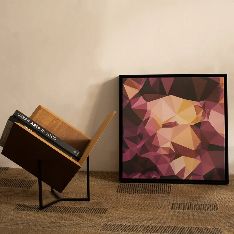 Quadro tela em canvas - ABSTRACT ART II - 47,5x47,5 - Moldura Canaleta Alta Preta