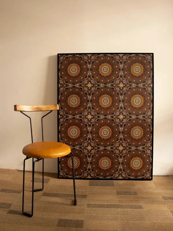 Quadro tela em canvas - MANDALAS DO INCONSCIENTE - 90x120 - Moldura Canaleta Alta Preta