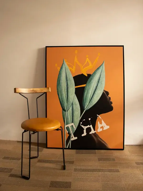 Quadro tela em canvas - RELLS D2 02 - 90x120 - Moldura Canaleta Alta Preta