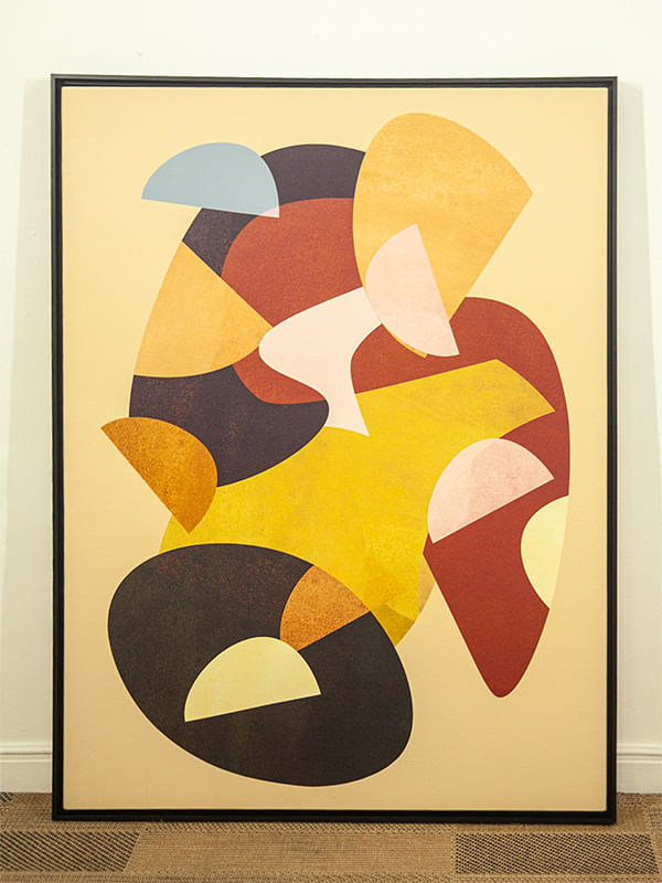 Quadro tela em canvas - LITHOS 001 - 67,5x90cm - Moldura Canaleta Alta Preta
