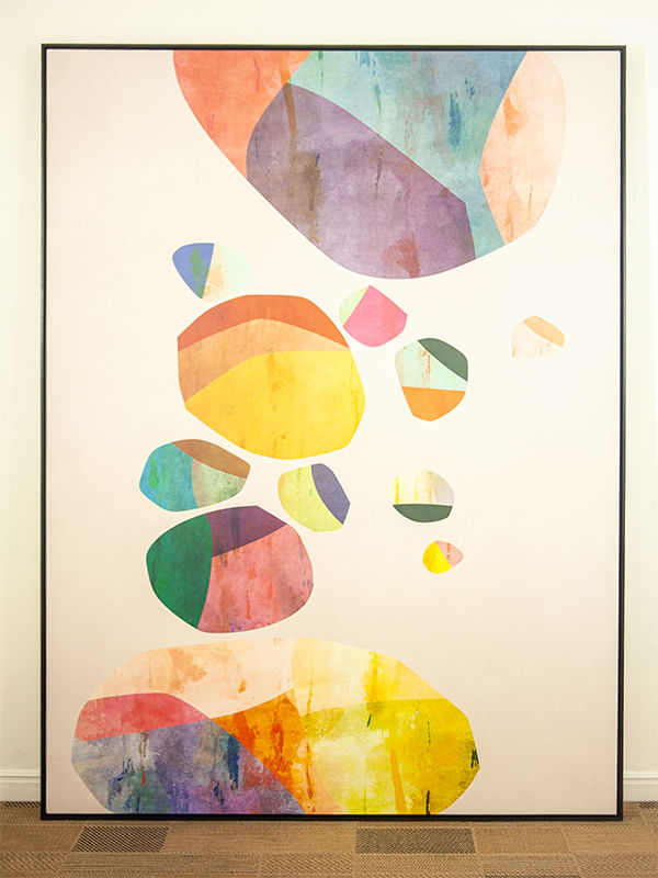 Quadro tela em canvas - PEÇAS COLORIDAS 6 - 120x160cm - Moldura Canaleta Alta Preta
