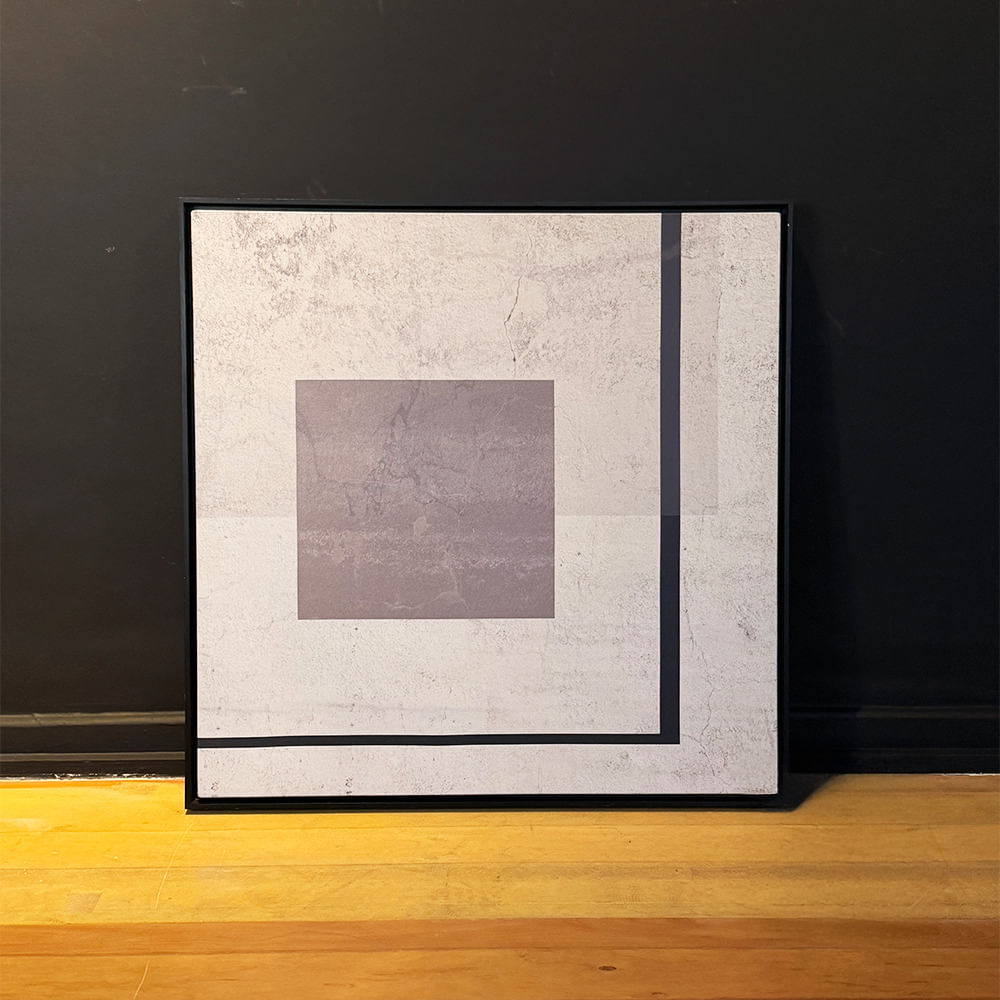 Quadro tela em canvas 67,5x67,5cm - ABSTRACT 32.1 - Moldura Canaleta Alta Preta - OF