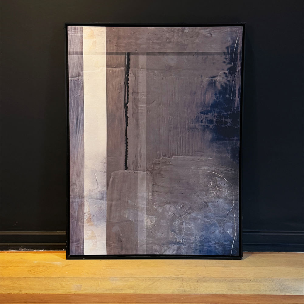 Quadro tela em canvas 67,5x90cm - ABSTRACT 43J1 - Moldura Canaleta Alta Preta - OF