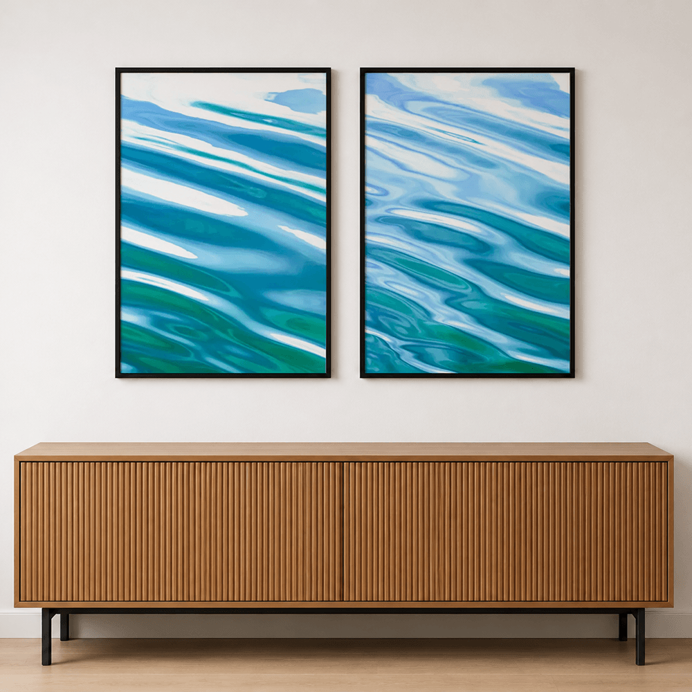 KIT 2 QUADROS DECORATIVOS - Abstrações Fluidas
