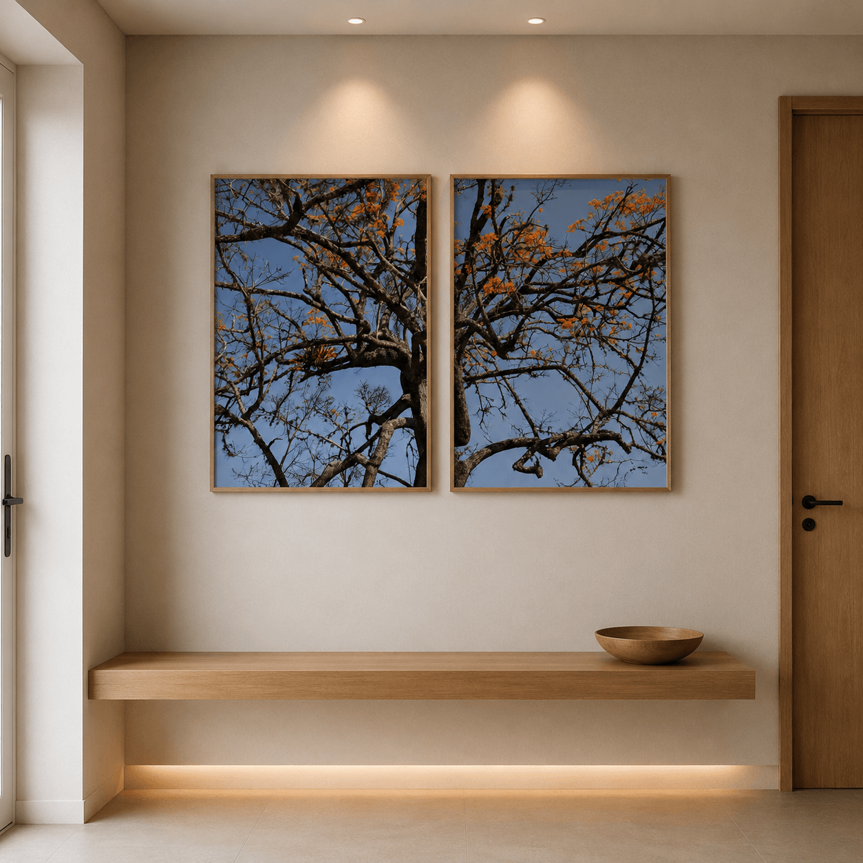 KIT 2 QUADROS DECORATIVOS - ARVORE DIPTICO