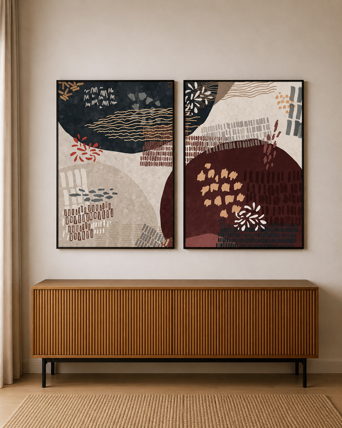 KIT 2 QUADROS DECORATIVOS - Âmbar