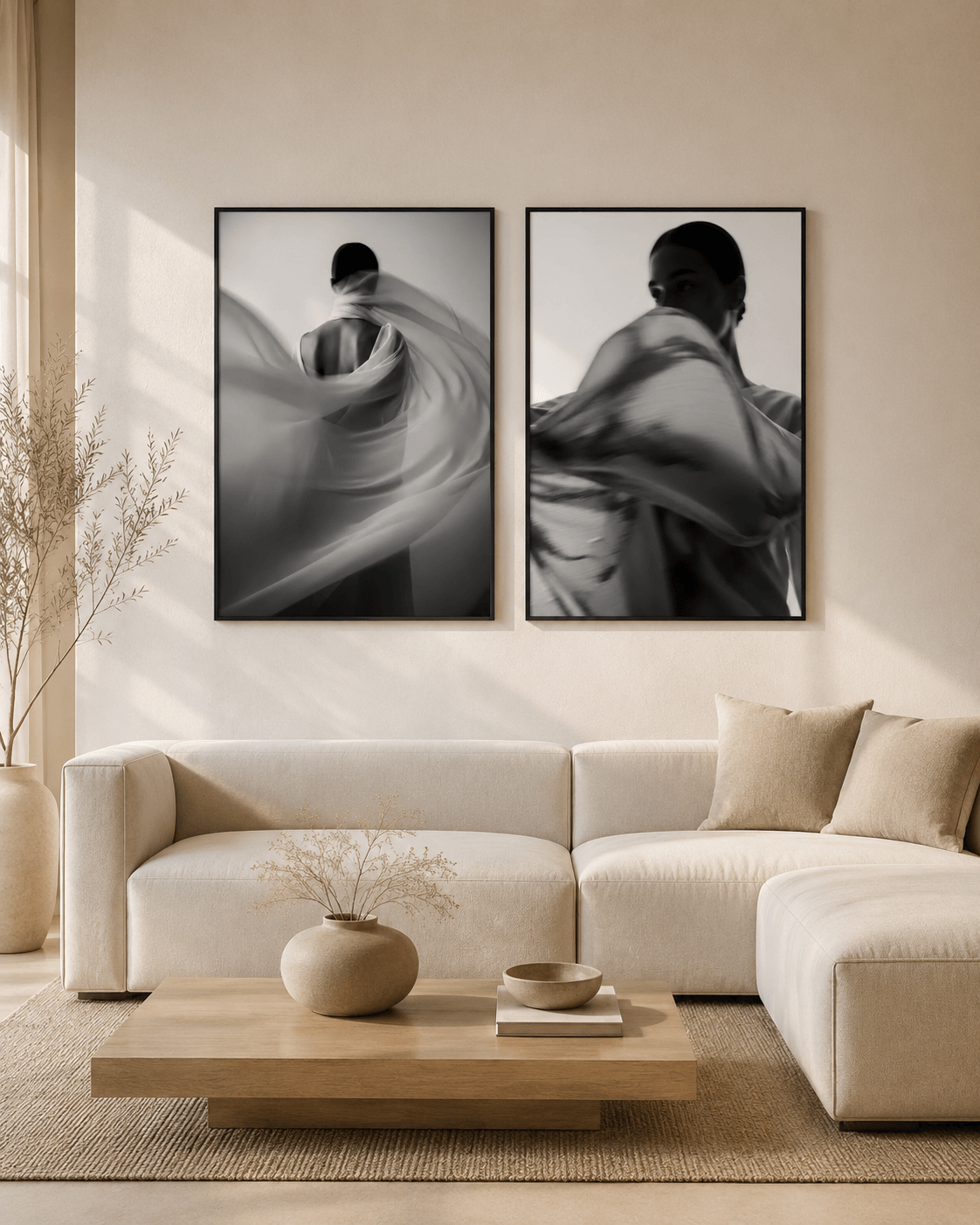 KIT 2 QUADROS DECORATIVOS - MOVIMENTO FEMININO