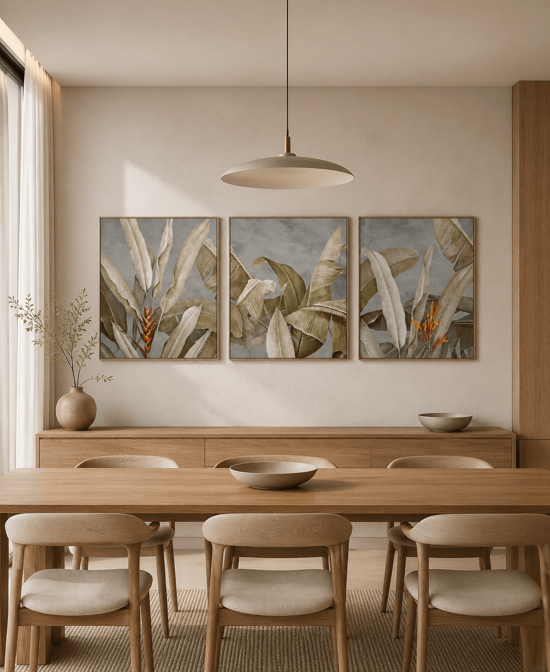 KIT 3 QUADROS DECORATIVOS - BANANEIRAS