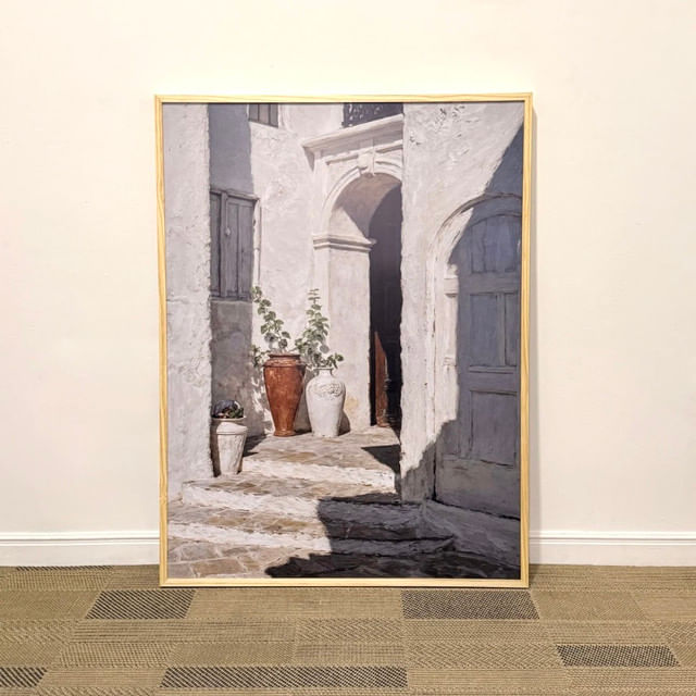Quadro em acabamento liso sem vidro 67,5x90cm - Architectur And Light - Moldura Lisa Fina Cru