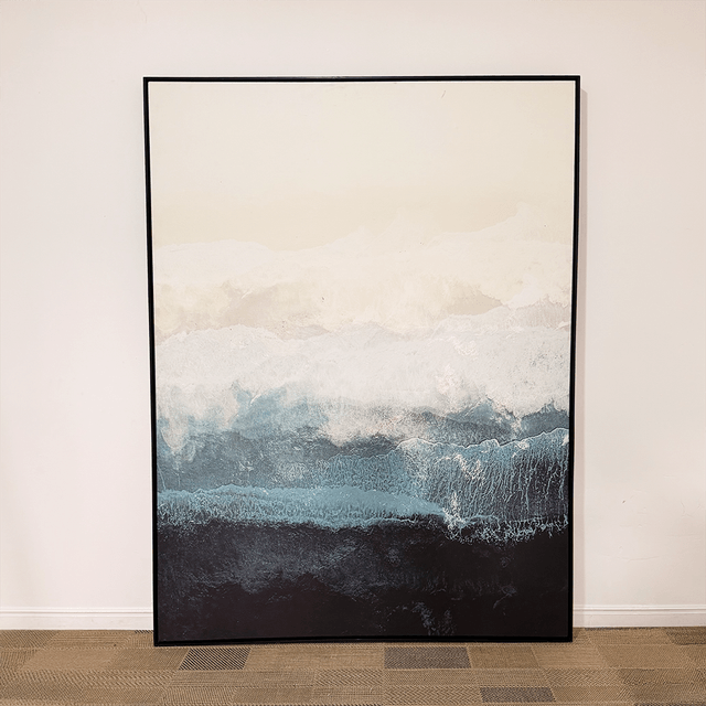 Quadro tela em canvas 120x160cm - Coast TD - Moldura Canaleta Alta Preta