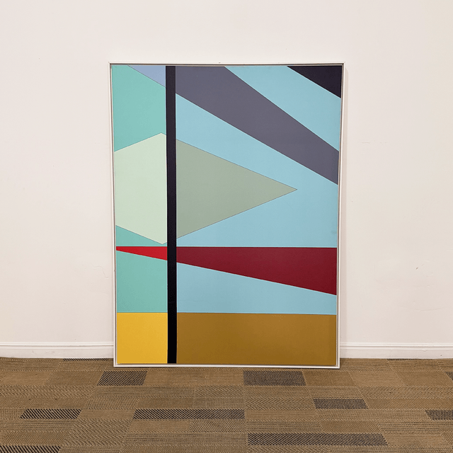 Quadro tela em canvas 90x120cm - Concretismo Real - Moldura Canaleta Alta Branca
