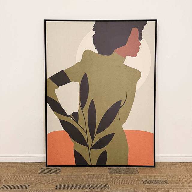 Quadro tela em canvas 90x120cm - Minimal Abstract - Moldura Canaleta Alta Preta