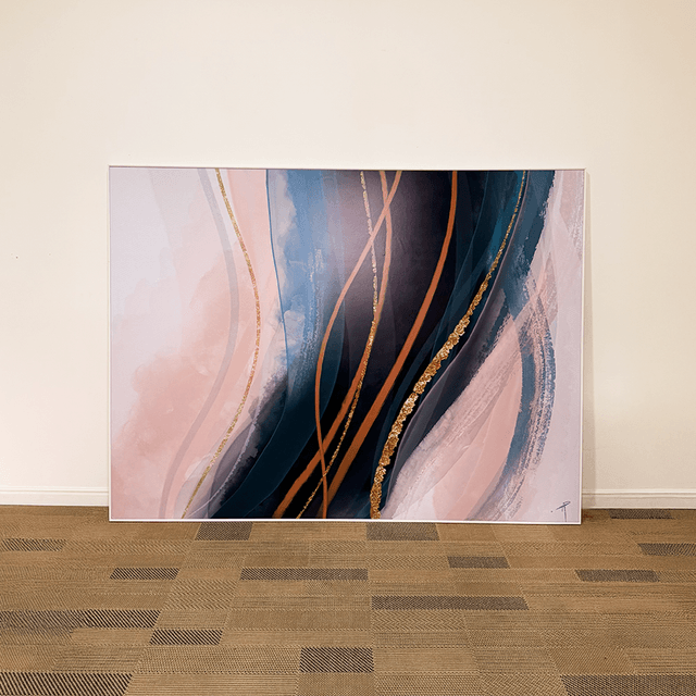 Quadro em acabamento liso sem vidro 160x120cm - movimento - Moldura Filete Branca