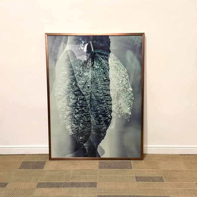 Quadro em papel fotográfico com vidro  67,5x90cm - Verde Tas04 - Moldura Lisa Fina Aço Corten