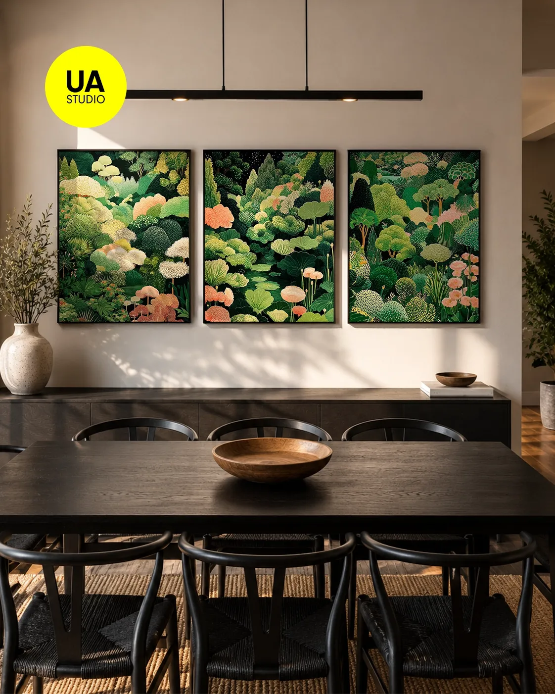 KIT 3 QUADROS DECORATIVOS - BOTANICAL F