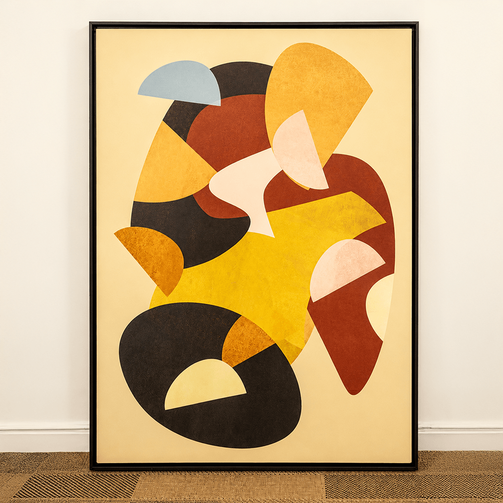 Quadro tela em canvas - LITHOS 001 - 67,5x90cm - Moldura Canaleta Alta Preta