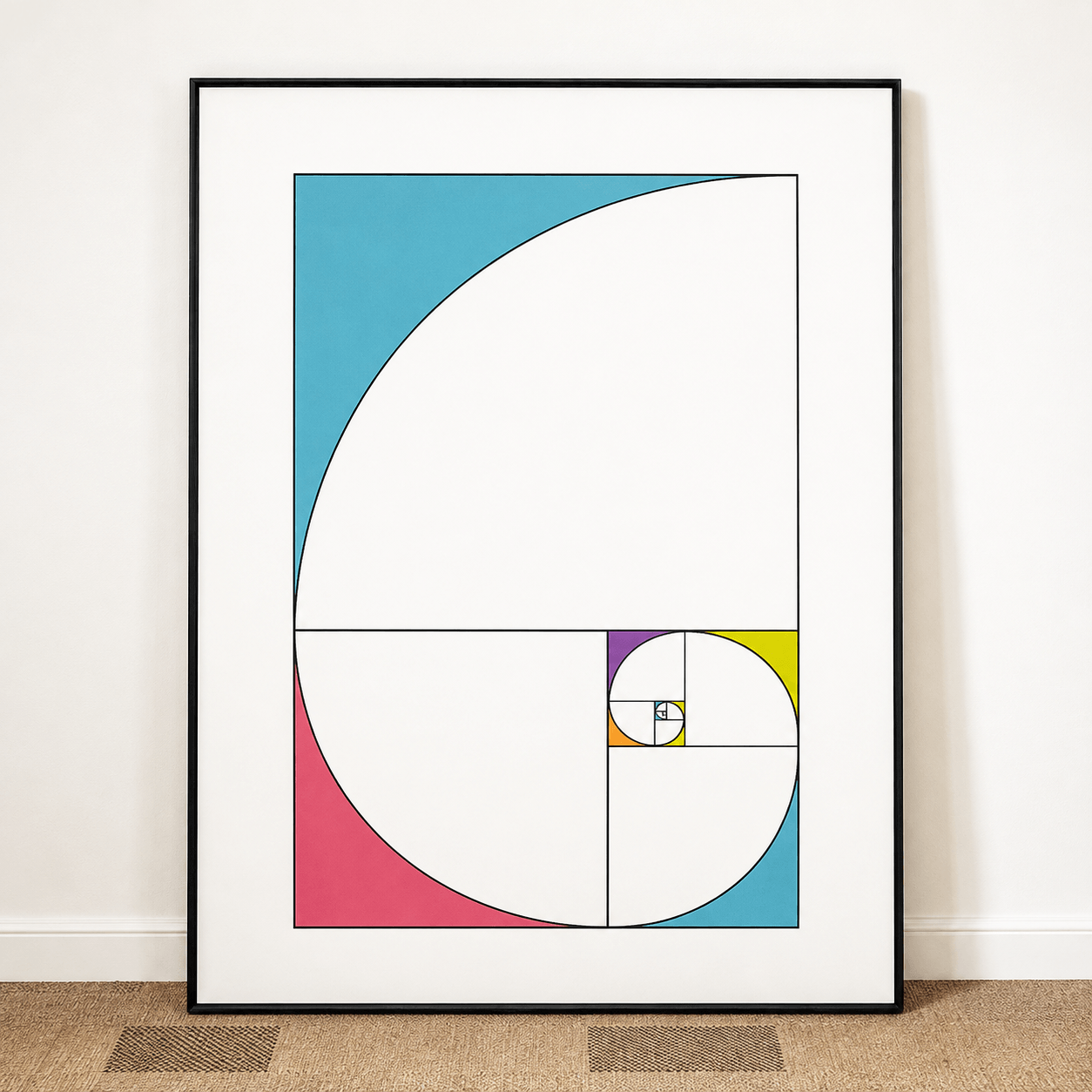 Quadro tela em canvas - GEOMÉTRICO ABSTRATO COLOR - 90x120cm - Moldura Canaleta Alta Preta