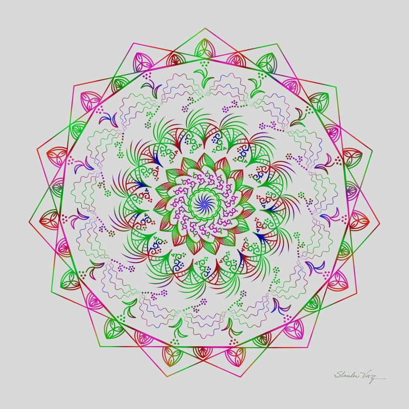MANDALA ILUMINAÇÃO COLORIDA