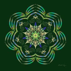 MANDALA UNIVERSO DAS FLORES VERDE