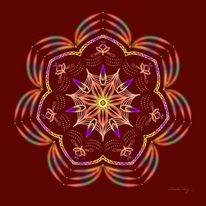 MANDALA UNIVERSO DAS FLORES MARROM