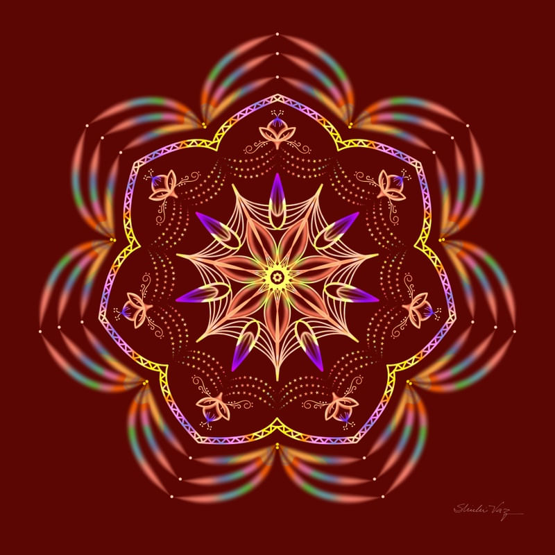 MANDALA UNIVERSO DAS FLORES MARROM