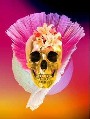 SKULL COLORFUL FLOWER Y