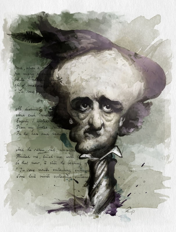 EDGAR ALLAN POE CARICATURA