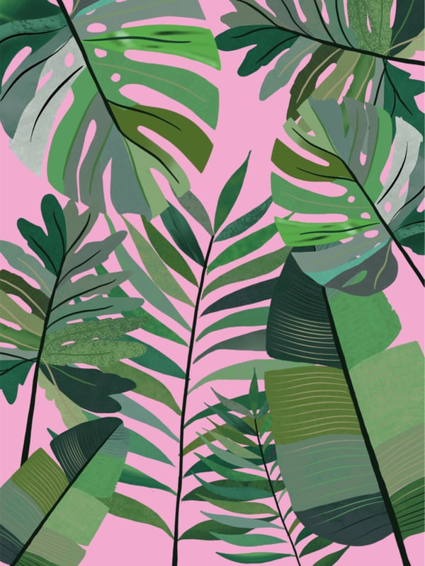 GEOMETRIC LEAVES GREEN