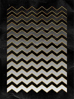 CHEVRON I - PRETO E DOURADO